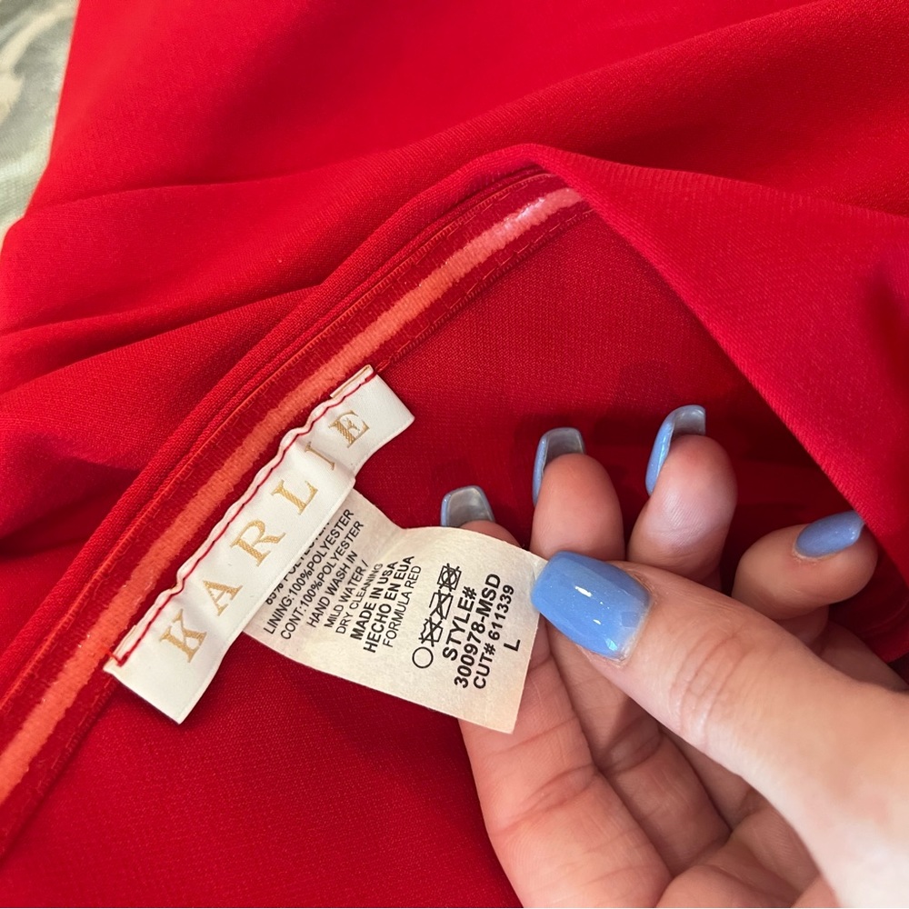 Red and Pink Strapless Mini Dress | Cocktail Dress | Strapless Fun Dress - Picture 9 of 10